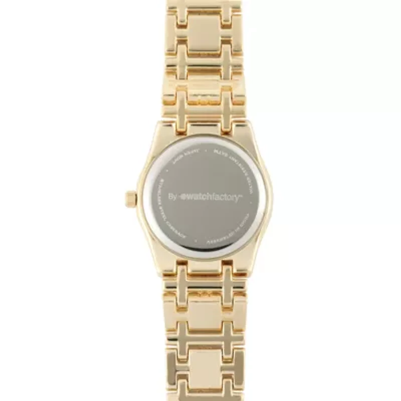 Personalized Dial Womens Diamond-Accent Gold-Tone Bracelet Watch