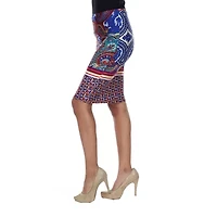 White Mark Womens Mid Rise Stretch Fabric Midi Pencil Skirt