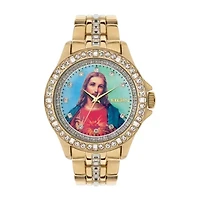 Elgin Mens Crystal-Accent Gold-Tone Jesus Watch