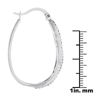 Sparkle Allure Womens Blue Crystal 35mm Oval Hoop Earrings