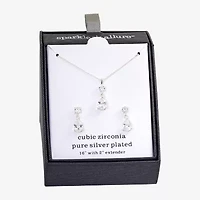 Sparkle Allure Womens 6 CT. T.W. Cubic Zirconia Pure Silver Over Brass 2-pc. Jewelry Set