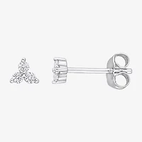 1/10 CT. T.W. Natural White Diamond 10K White Gold 3.7mm Triangle Stud Earrings