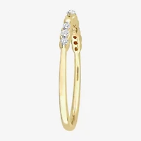 Womens 1/10 CT. T.W. Natural White Diamond 18K Gold Over Silver Delicate Stackable Ring