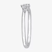 Womens 1/10 CT. T.W. Natural White Diamond Sterling Silver Delicate Stackable Ring