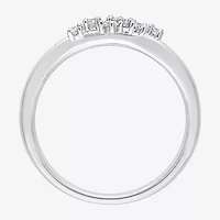 Womens 1/10 CT. T.W. Natural White Diamond Sterling Silver Delicate Stackable Ring
