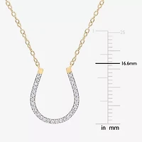 Horseshoe Womens 1/6 CT. T.W. Natural White Diamond 18K Gold Over Silver 18 Inch Pendant Necklace