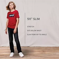 Levi's Big Kid Boys Adjustable Waist Mid Rise 511 Slim Fit Jean