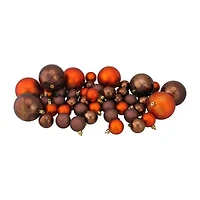 125ct Chocolate Brown and Burnt Orange Shatterproof 4-Finish Christmas Ornaments 5.5'' (140mm)