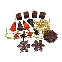 125ct Chocolate Brown and Burnt Orange Shatterproof 4-Finish Christmas Ornaments 5.5'' (140mm)