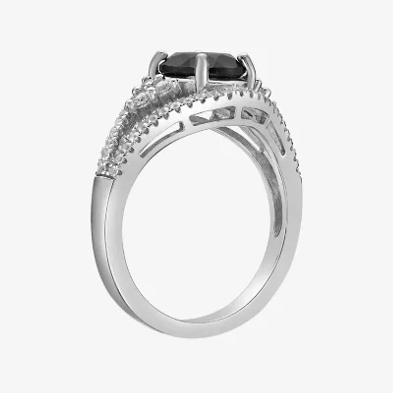 Womens Genuine Black Onyx Sterling Silver Oval Cocktail Ring