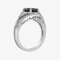 Womens Genuine Black Onyx Sterling Silver Oval Cocktail Ring