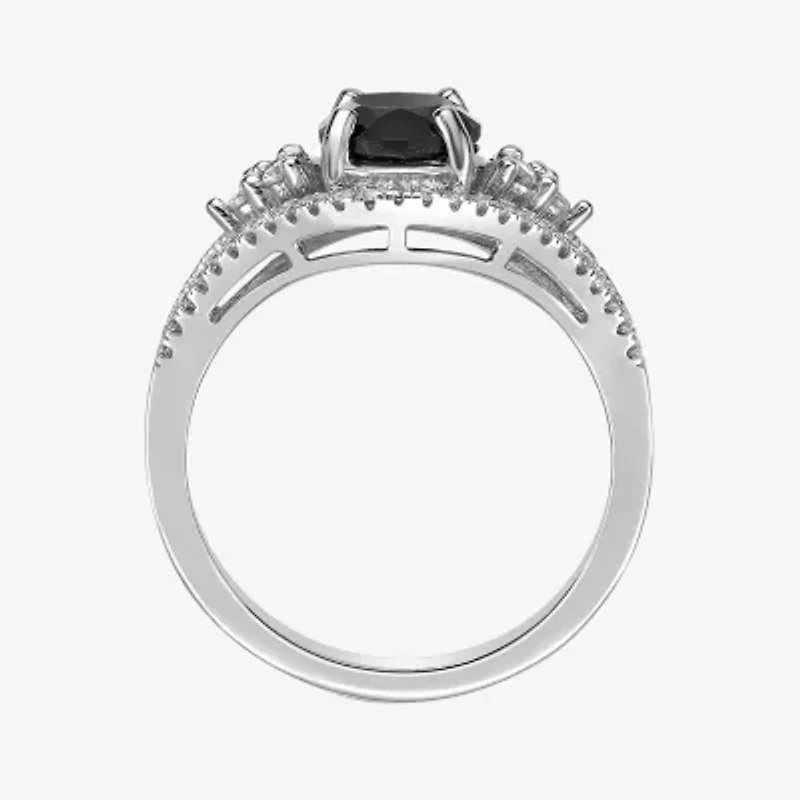 Womens Genuine Black Onyx Sterling Silver Oval Cocktail Ring
