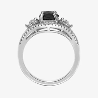 Womens Genuine Black Onyx Sterling Silver Oval Cocktail Ring