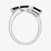 Womens Genuine Black Onyx Sterling Silver Cocktail Ring