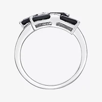 Womens Genuine Black Onyx Sterling Silver Cocktail Ring