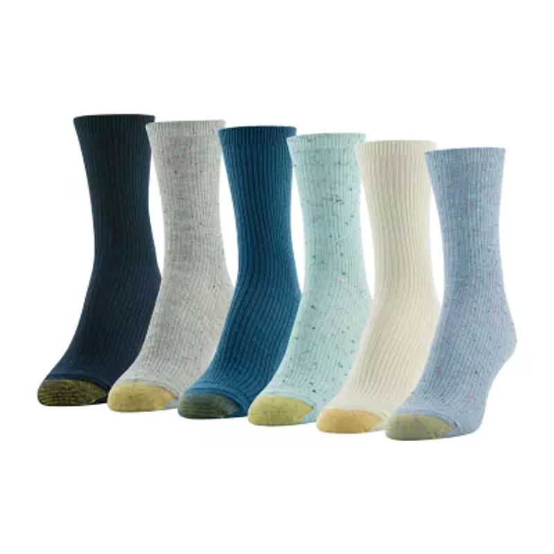 Gold Toe Lifestyle Casuals Womens 6 Pair Crew Socks