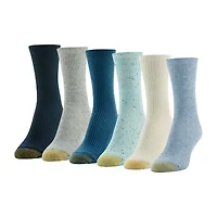 Gold Toe Lifestyle Casuals Womens 6 Pair Crew Socks