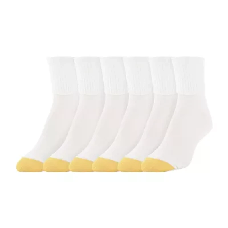 Gold Toe Womens 6 Pair Plus Tall Turncuff Socks