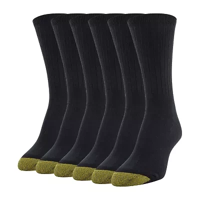 Gold Toe Ribbed Womens 6 Pair Crew Socks
