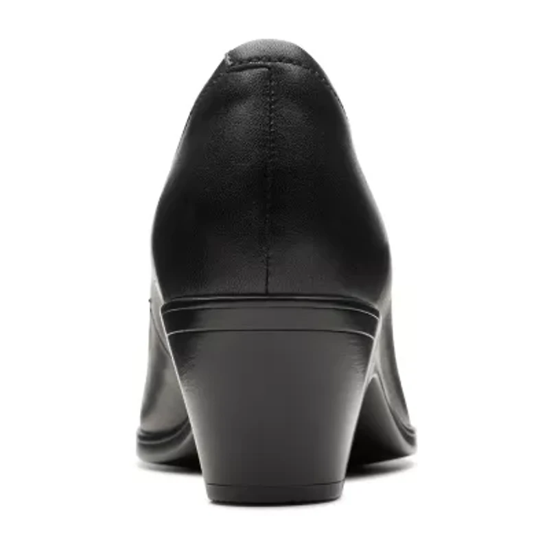 Clarks Emily Ruby Womens Closed Toe Block Heel Pumps