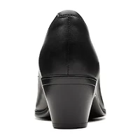 Clarks Emily Ruby Womens Closed Toe Block Heel Pumps