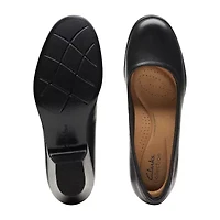 Clarks Emily Ruby Womens Round Closed Toe Block Heel Pumps
