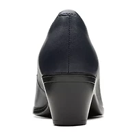 Clarks Emily Ruby Womens Round Closed Toe Block Heel Pumps