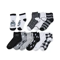 Thereabouts Little & Big Kid Boys 10 Pair Quarter Ankle Socks