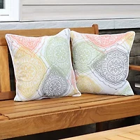 Net Health Shops Indoor/Outdoor Throw Square Beige Pillow - Set Of 2