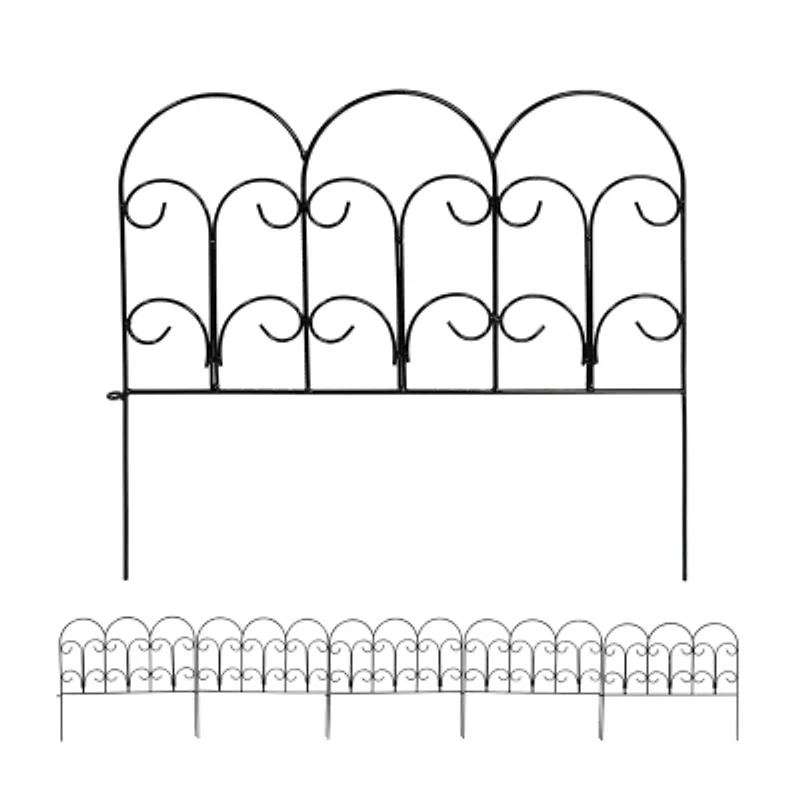 Net Health Shops Border Fence Panels 5-Piece Metal Yard Stake
