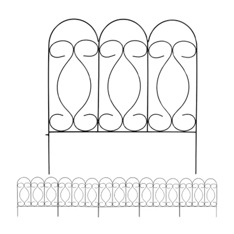 Net Health Shops Border Fence Panels 5-Piece Metal Yard Stake