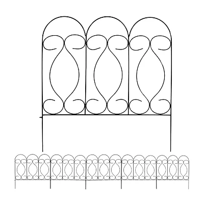 Net Health Shops Border Fence Panels 5-Piece Metal Yard Stake