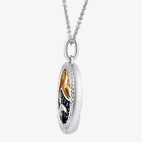 Enchanted Disney Fine Jewelry Womens 1/6 CT. T.W. Genuine Blue Topaz 14K Gold Over Silver Sterling Silver 18 Inch Pendant Necklace