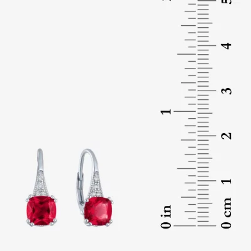 Gemstone Sterling Silver Cushion Drop Earrings