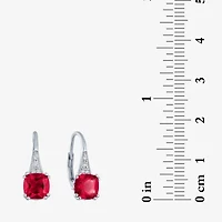 Gemstone Sterling Silver Cushion Drop Earrings