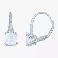 Gemstone Sterling Silver Cushion Drop Earrings