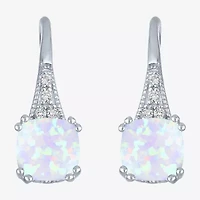 Gemstone Sterling Silver Cushion Drop Earrings