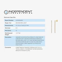 (H-I / I1) Womens 1 CT. T.W. Lab Grown White Diamond 10K Gold Drop Earrings