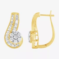 Diamond Blossom (G / Si2) Womens 2 CT. T.W. Lab Grown White Diamond 10K Gold Flower Drop Earrings