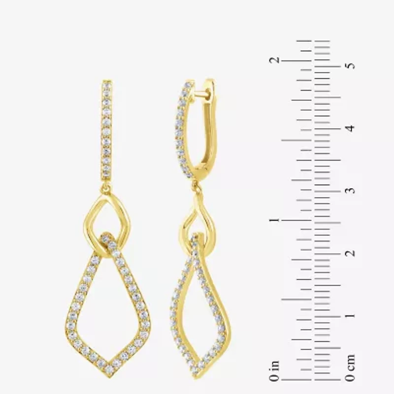 (G / Si2) Womens 1 CT. T.W. Lab Grown White Diamond 10K Gold Drop Earrings