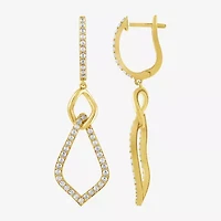(G / Si2) Womens 1 CT. T.W. Lab Grown White Diamond 10K Gold Drop Earrings