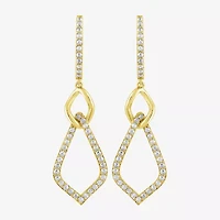 (G / Si2) Womens 1 CT. T.W. Lab Grown White Diamond 10K Gold Drop Earrings