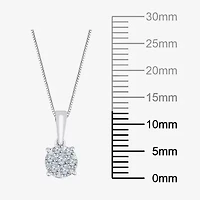 Diamond Blossom Womens 1/4 CT. T.W. Natural White Diamond 10K Gold Round 18 Inch Pendant Necklace