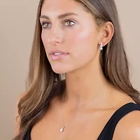 Diamond Blossom Womens 1/4 CT. T.W. Natural White Diamond 10K Gold Round 18 Inch Pendant Necklace