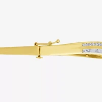 Diamond Blossom (G / Si2) Womens 2 CT. T.W. Lab Grown White Diamond 10K Gold Flower Bangle Bracelet