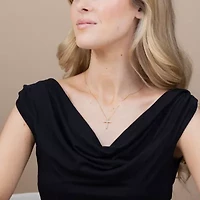H-I / I1) Womens 1/2 CT. T.W. Lab Grown White Diamond 10K Gold Cross 18 Inch Pendant Necklace