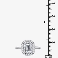 Signature By Modern Bride (H-I / I1) Womens 1 1/2 CT. T.W. Lab Grown Diamond 10K White Gold Side Stone Halo Engagement Ring