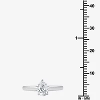 I Said Yes (H-I / Si2-I1) Womens 1/2 CT. Lab Grown White Diamond Sterling Silver Pear Solitaire Engagement Ring