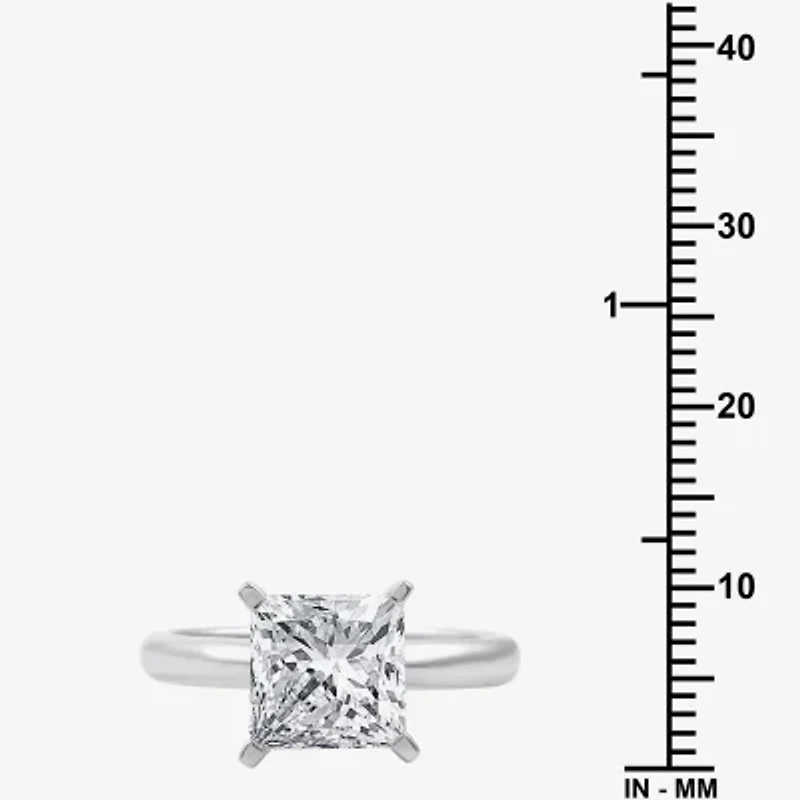 3 CT. Princess-cut Lab-Grown (G / VS2) Diamond Solitaire Engagement Ring 14K Gold