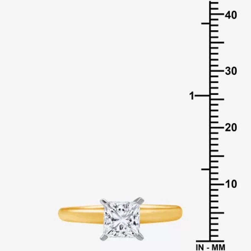 1 CT. Lab-Grown (G-H / SI1-SI2) Diamond Princess-cut Solitaire Engagement Ring 10K Gold